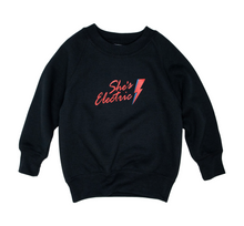 Load image into Gallery viewer, Electric Cow - She's Electric kids sweatshirt
